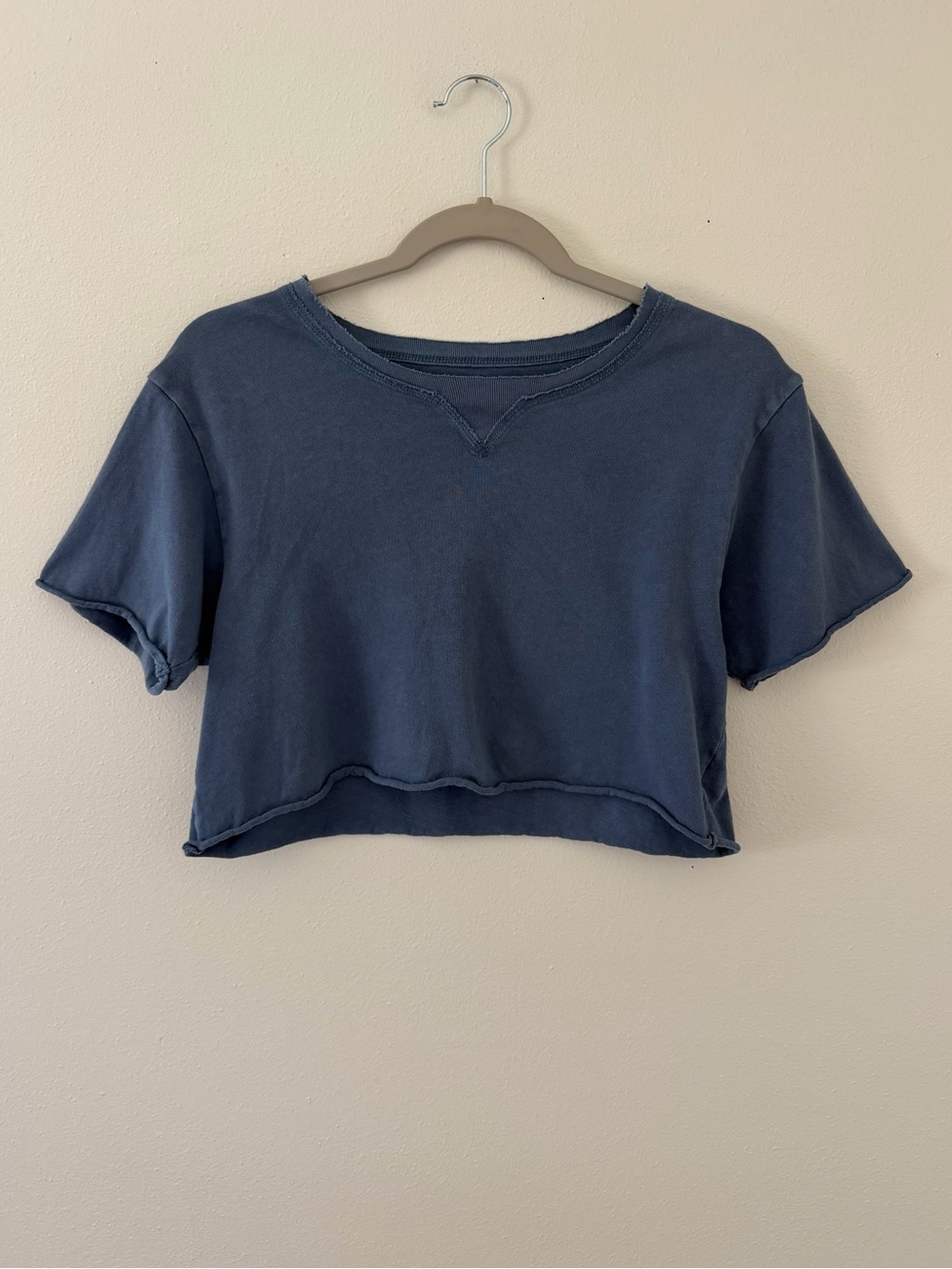 OFFLINE by Aerie Blue Boxy Loose Fitting 100% Cotton Streetwear Crop top size xs